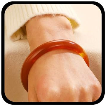 Cybche Vintage Acryl Armband Armreif Braun Harz Armband Klobig Acryl Armbänder Edelstein Armreif Armband Quarz Kristall Armband Armreif Schmuck Für Frauen