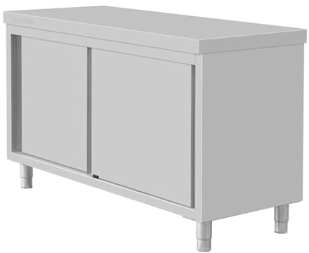 Vogue Standing Floor Cupboard Stainless Steel 900x1500x600mm | Optimises commercial kitchen storage; heavy-duty unit securely organises bulky ingredients, cookware and catering gear.
