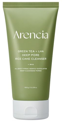 ARENCIA Salicylic Acid, Green Tea + LHA Deep Pore Rice Cake Cleanser – Deep Pore Cleansing, Acne Face Wash, Blackhead Remover, 5.07 fl oz