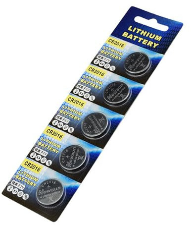 CR2016 5 Pack 3V Coin Cell Battery Lithium Battery CR2016 Lithium Coin Battery Car Key Car Remote 20mm Diameter