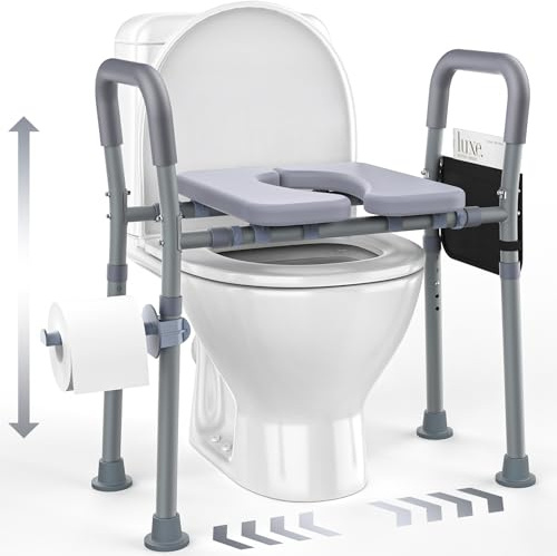 Dedibody Toilet Seat Risers for Seniors, Raised Toilet Seat with Handles