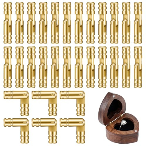 30Pcs Hidden Barrel Hinges, Cylinder Jewelry Box Hinges, Small Hinge for Wooden Box, Mini Barrel Hinge for DIY Crafts, Wooden Jewelry Boxes, Cabinet and Wood Cases, 270 Degree Folding(0.8 x 0.16in)