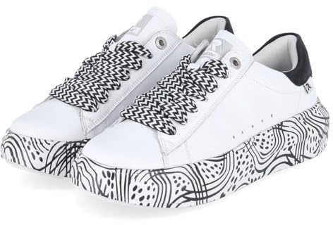 Rieker W1201-83 Damen Plateau Sneaker Glattleder in Weiss - Gr. 36