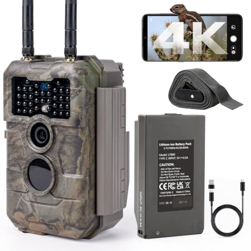 GardePro E6 2.0 Pro 4K Wildkamera WLAN mit 7800mAh Akku und 50m Lokaler WLAN-Reichweite, 64MP Wildkamera mit Handyübertragung App, Wildtierkamera mit Bewegungsmelder Nachtsicht, 0,2s Schnelle Trigger