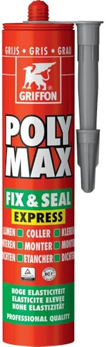 GRIFFON FRANCE SARL GRI00024 Klebemasse Poly Max Fix 1Seal Express Grau Griffon Kartusche 425 g – 6150456