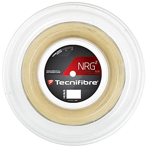 Tecnifibre NRG2 Natural Tennissaiten Rolle 200 m, Natur, 1,24 mm