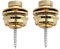 Musiclily Flachkopf Gitarren Strap Locks Security Lock Gurtpin Gitarrengurt Schloss Knöpfe für Akustik Klassische E-Gitarre Bass, Gold(2 Stück)
