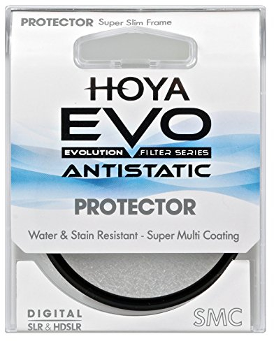 Hoya Evo Antistatischer Schutzfilter, 77 mm, Staub / Flecken / Wasserabweisend, flacher Filterrahmen