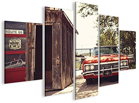 islandburner Bild Bilder auf Leinwand Route 66 Chevy MF XXL Poster Leinwandbild Wandbild Dekoartikel Wohnzimmer Marke