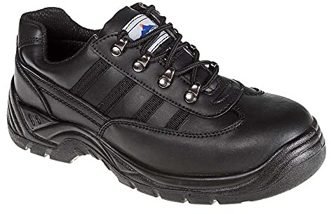 Portwest FW15 Sicherheitsschuhe Leicht Rutschhemmend Dual-Density-Sohle BAU | Schwarz, 38, S1 EN ISO 20345, Atmungsaktives Futter, Stoßfest, Stahlkappe, Hitzebeständig, Ölbeständig