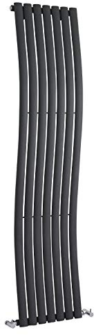 Hudson Reed HLA95 Revive | Modern Bathroom Vertical Designer Single Panel Wave Radiator , 1785mm x 413mm, Anthracite