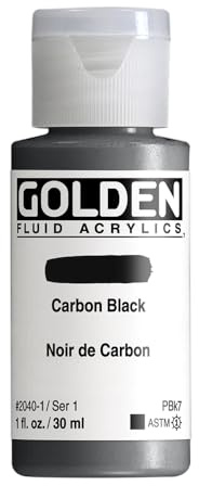 Golden Fluid Acrylic Paint 1oz-Carbon Black