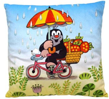 Trullala Kuschelkissen, der kleine Maulwurf, aus der ''Sendung mit der Maus'' 30 x 30 cm Motiv: Sommer