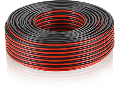 MANAX® Lautsprecherkabel CCA 2x1,5mm² rot/schwarz 20 m Ring