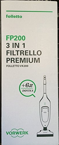 6 SACCHETTI + 6 DOVINA FP200 FILTRELLO PREMIUM ORIGINALE PER FOLLETTO VK200