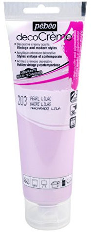 Pébéo Peinture Acrylique Texture Crème pour la Décoration - Finition nacrée - 120 ML - Nacre Lilas