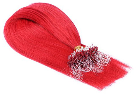 Micro-Ring/Loop Hair Extensions (#RED - 60 cm - 50 Strähnen - 0,5g) 100% Remy Echthaar Haarverlängerung Micro Ring Remy Qualität, ganz leicht einzusetzen - by Haar-Profi