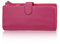 AprinCtempsD Portefeuille Longue en Cuir Véritable Porte-Monnaie Grande Capacité Porte-Cartes Coloré Pochette Zipper pour Femme (Rose)