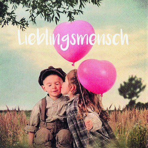 20 Servietten Lieblingsmensch/Kinder/Liebe/Vintage 33x33cm