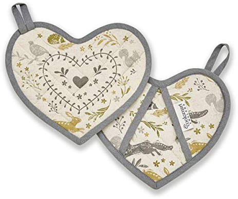 Cooksmart British Designed Pot Holders | British designed Pot Holders Heat Resistant Material | Pot Holder For Ovens - Woodland
