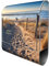 banjado® Design Briefkasten personalisiert Nordseestrand 38,5x46,5x13cm & 2 Schlüssel - Briefkasten Stahl Silber Zeitungsfach pulverbeschichtet - Postkasten A4 Einwurf inkl. Montagematerial