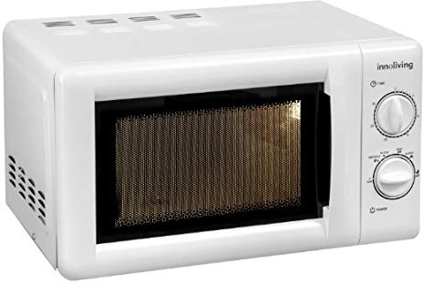 Innoliving INN-859 Forno A MICROONDE da 20 Litri, 700 W, Acciaio Inossidabile, Con Luce Internae Timer, Colore Bianco