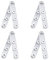 INCREWAY Set di 4 cerniere per porta, 100 mm, in acciaio inox, rotazione a 360 gradi, cerniera nascosta con viti di montaggio