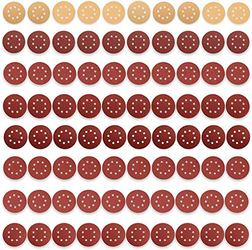 JELLAS 80 PCS 125mm Sanding Discs, 10Pcs Professional Anti-Blocking Sander Papers and 70Pcs Wood Sandpapers for JELLAS Random Orbit Sander