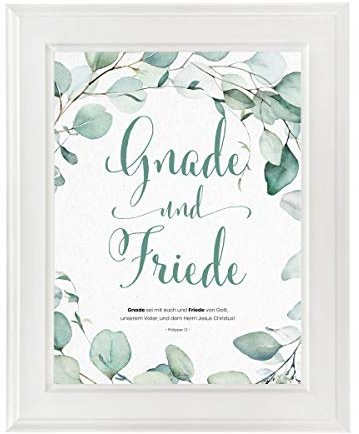 Aus Gnade Christliche Poster · Bibelvers Friede · Deko · Wandgestaltung · ohne Rahmen · A3 · christliche Geschenke · Deutsch