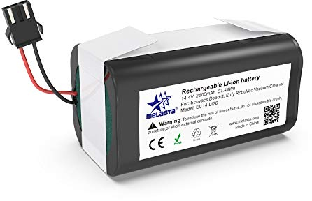 melasta 14,4 V 2600 mAh Li-Ionen Ersatz Akku für Tesvor X500, Eufy RoboVac 11, 11S, 11S MAX, 30, 30C, 30C Max, 12, 15C, 15C MAX, 15T, 35C, DEEBOT N79S N79 DN622,Conga Excellence 990 950 1090