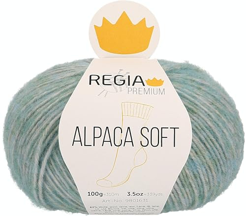 Schachenmayr REGIA Premium Alpaca Soft, 9801631-00062, Farbe: Mint meliert, 100g, Handstrickgarne