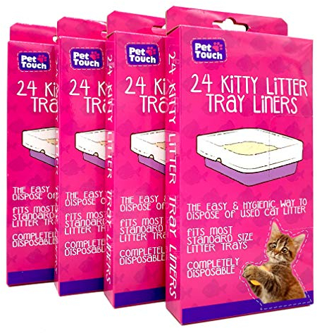 Pet Touch 4 X 24 Kitty Cat Litter Trays Liners (4 Boxes (96 Liners))