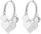 Orecchini pendenti a forma di cuore da donna, orecchini a cerchio in acciaio inossidabile ipoallergenico in argento e oro rosa con cristalli (Placcato argento)