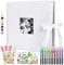 Vienrose Fotoalbum 30 x 30 cm Spiralalbum zum Selbstgestalten und Einkleben DIY Seidenband Fotobuch 80 Schwarze Seiten für 400 10x15 Fotos Baby Valentinstag Geburtstag Jahrestag Geschenk