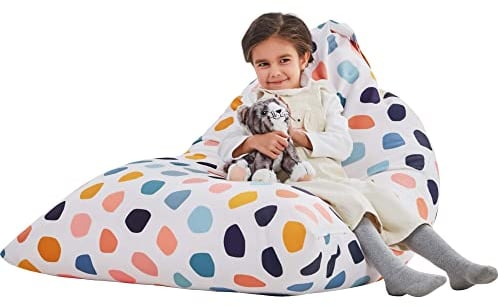 Nobildonna Sitzsack-Stuhlbezug für Kinder und Erwachsene, extra großer Sitzsack ohne Füllung, Plüschtierhalter und Organizer, Premium-Segeltuch, 250 l