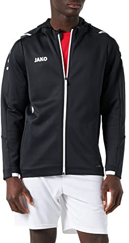 JAKO Herren Kapuzenjacke Challenge, Schwarz/Weiß, S