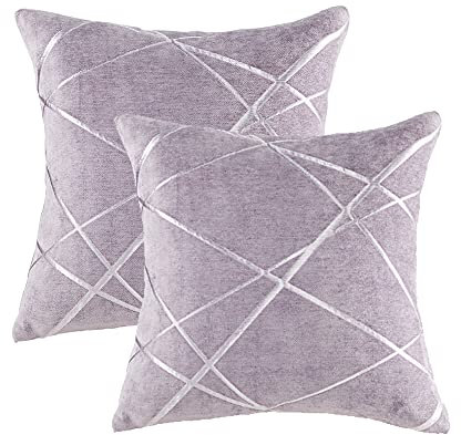 GIGIZAZA Kissenbezug 50x50 cm Kissenhülle Violett Kissenbezüge Dekokissen Fall für Sofa Schlafzimmer Wohnzimmer 2er Set