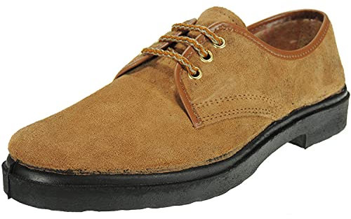 VALLERA Zapato Cordones en Piel Serraje para Labores Agrícolas Campo y Granja para Hombre. Piso Caucho Grueso y de Gran Resistencia. Fabricado en España Tabaco Talla 41