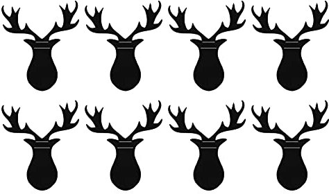 8Pcs Christmas Silverware Holders Xmas Elk Head Tableware Bags Deer Fork Spoon Storage Bag Cutlery Holders Cover for Holiday Party Dinner Table Decorations Black