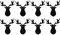 8Pcs Christmas Silverware Holders Xmas Elk Head Tableware Bags Deer Fork Spoon Storage Bag Cutlery Holders Cover for Holiday Party Dinner Table Decorations Black