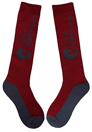 Oypla Coco Equestrian Red Unisex Child Breathable Knee High Long Boot Horse Riding Socks - 1 Pair