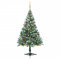 vidaXL Weihnachtsbaum mit Schnee LEDs Kugeln Zapfen Künstlicher Tannenbaum Christbaum Kunstbaum Dekobaum Weihnachten Dekoration Weihnachtsdeko 150cm