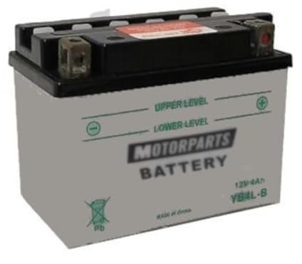 BATTERIA MOTORPARTS-MINARELLI COMPLETA SPECIFICA MOTO SCOOTER YB4L-B 12V 4 AH COMPATIBILE CON PIAGGIO VESPA LX 2T TOURING & 30KM 50 2T 10 > 13