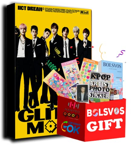 Dreamus NCT Dream - Glitch Mode [Scratch ver.] (2nd Album) Album+Pre Order Limited Benefits+BolsVos K-POP eBook (21p), 3EA BolsVos Stickers for Toploader, Photocards