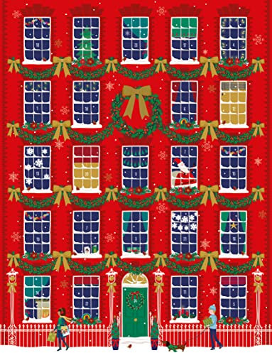 Traditioneller Adventskalender mit Fenstern, A4, 24 Türen, Holz