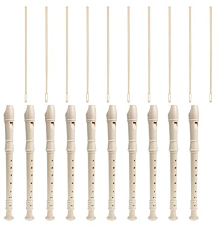 Vaguelly Klarinetteninstrument 10 tlg. Blockfl?te Sopran, Deutsche Griffweise, Harz ?te mit Wischerstab, 8 Loch Klarinette Recorder Instrument für Kinder Erwachsene, Anf?nger Kinder