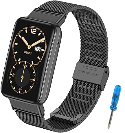BDIG Ersatzbänder Kompatibel für Xiaomi Mi Band 7 Pro Metallbänder, Mi Band 7 Armband Edelstahl Verstellbares Strap Ersatzband Zubehör mit Xiaomi Mi Smart Band 7 Pro