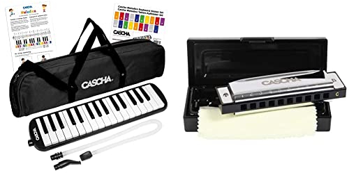 CASCHA HH 2061 Melodicas, Schwarz, Melodica & Blues Mundharmonika C-Dur Anfänger u. Fortgeschrittene I 10-Loch diatonische Harmonika hervorragender Klang I Mit hochwertigen Messing-Stimmzungen
