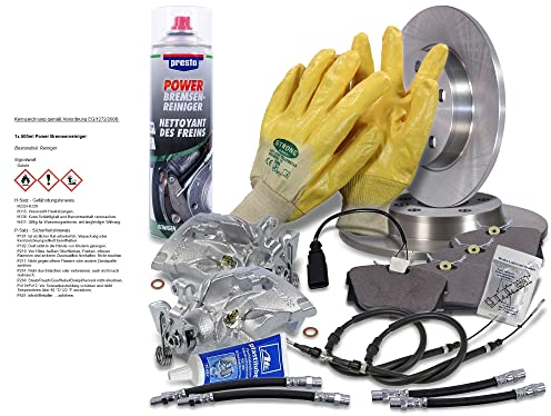 ATEC Germany Bremsenset Hinterachse inkl. Bremsscheiben Ø 280 mm Voll + Bremsbeläge Hinten & Bremssattel Hinten Kompatibel mit VW TRANSPORTER T4