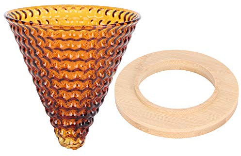 Kuuleyn Kaffeetropfer aus Glas, Kaffeetropfer Zum Übergießen, Tragbare Kaffeemaschine Zum Übergießen, Kaffeekanne, Filter, Wiederverwendbarer Kaffeetropfer aus Glas, Trichter, Wasserkocher(Braun)